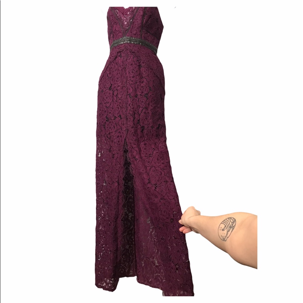 Free People | New Eggplant Lacey Column Maxi Dress - Picture 8 of 16